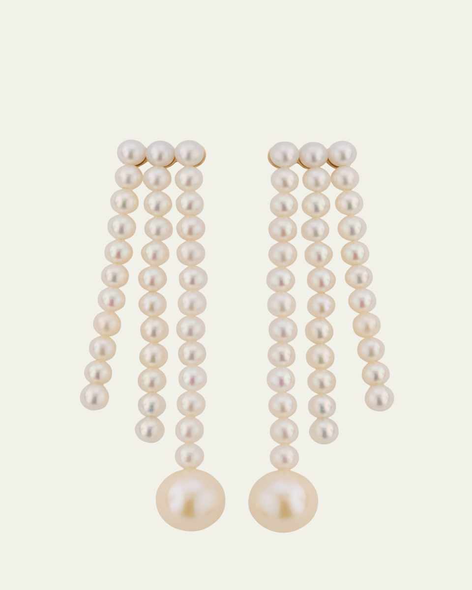14K Yellow Gold Freshwater Pearl Earrings